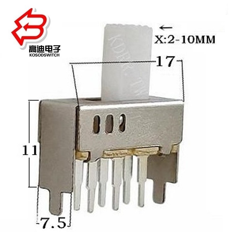 立式拨动开关三位介绍 直柄滑动开关三档推荐 耐温拨码开关三位