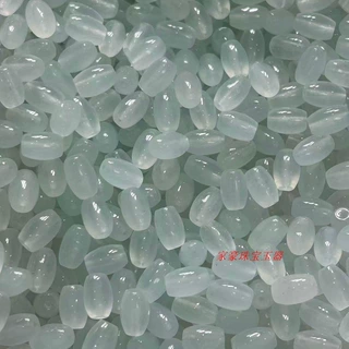 翡翠色散珠米珠佛珠浅绿冰透玉珠石英岩路路通手链项链转运珠