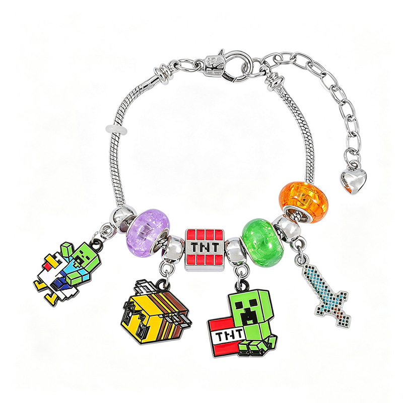 Cross-border European and American game accessories Minecraft bracelet, DIY beaded bracelet jewelry wholesale