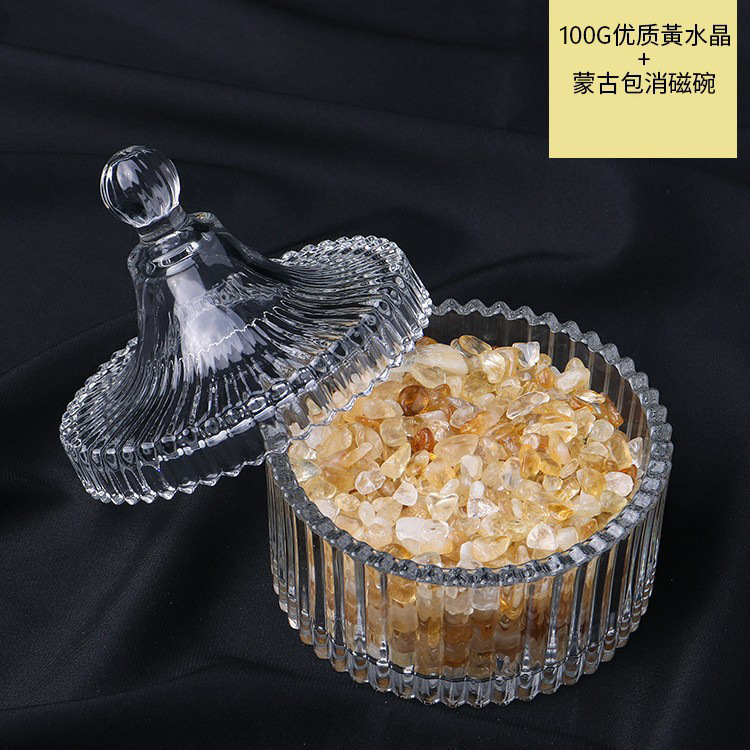 cristal natural piedra triturada desmagnetizante cuenco pulsera desmagnetizante energético cuenco de purificación para atraer la riqueza y el tesoro caja de almacenamiento utensilios adornos