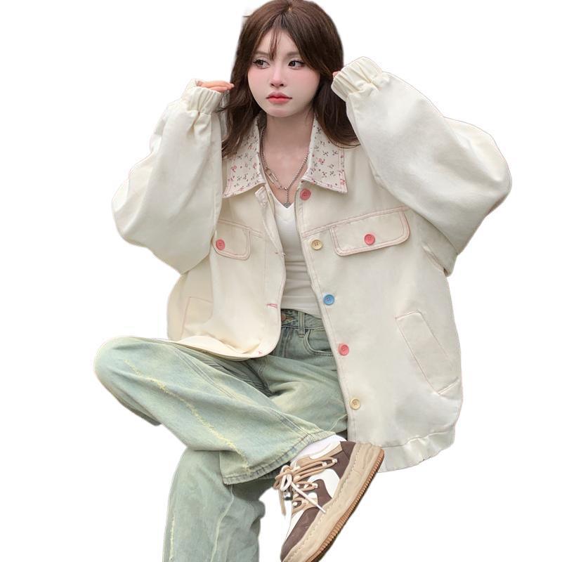 美式高街甜美风夹克女2025春秋新款宽松bf多巴胺外套韩版ins超火|undefined