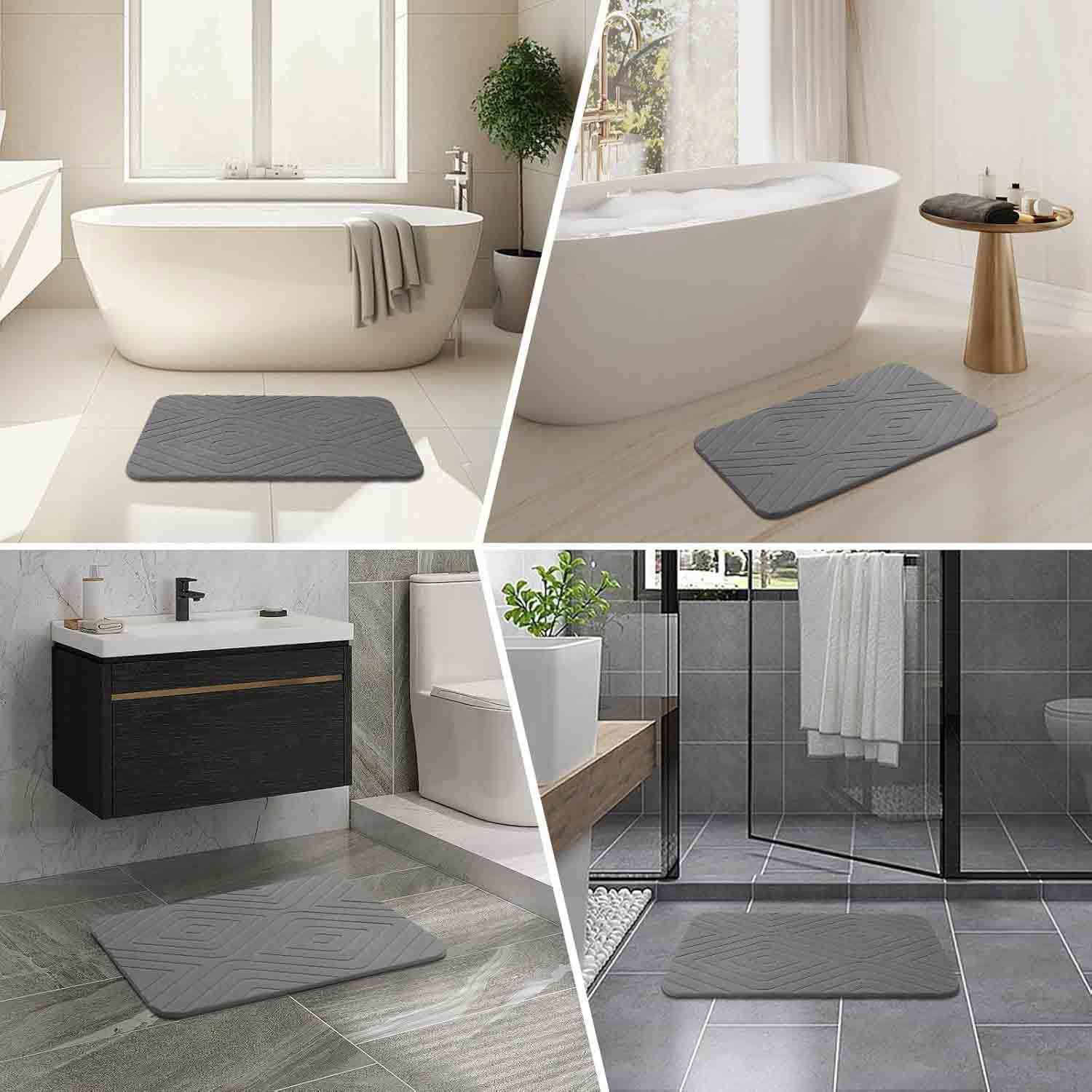 Diatomaceous Earth Bath Mat Quick Drying Non Slip Floor Mat_voghion.com