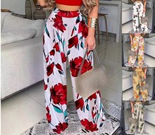 2022亚马逊速卖通独立站爆款夏季新品女装两件套印花裤子女