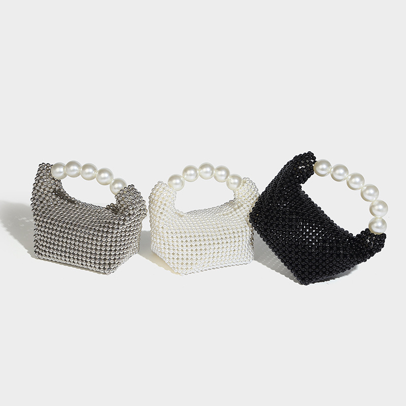 Perlina in stile francese Ins con design cavo, dolce ragazza versatile perla tenuta in mano, croce diagonale a spalla singola intrecciata a mano_voghion.com