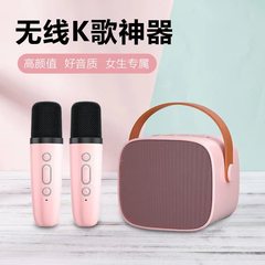 在庫あり デュアルマイク ワイヤレス Bluetooth スピーカー マイク付き 家庭用 ポータブル ミニスピーカー アウトドア カラオケ一体型スピーカー