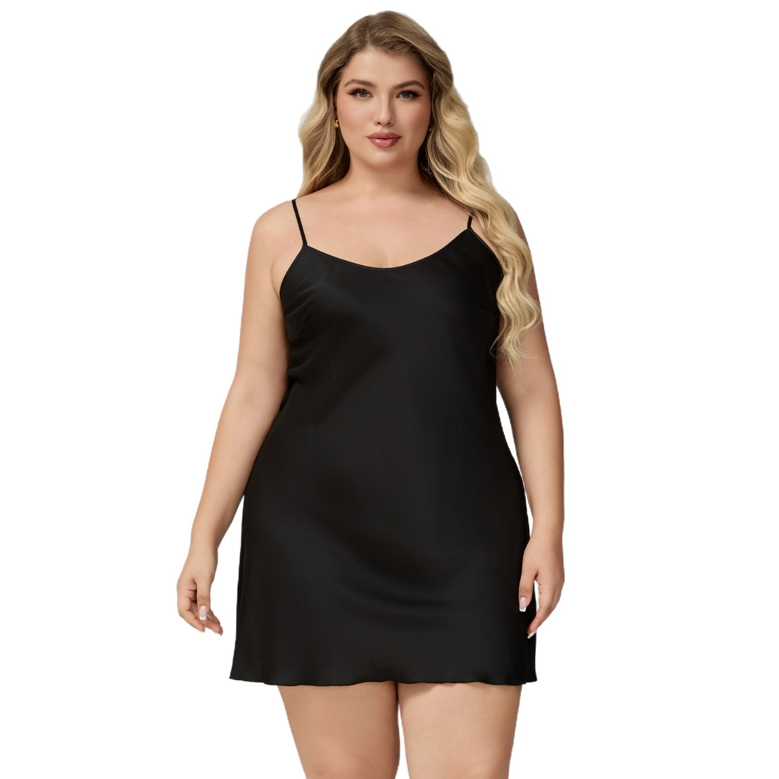 Yaoting nuevo satén transfronterizo pijama de chiffon mujer larga chaleco de pijama sexy ropa de cuello en V 3586