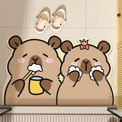 Mat, Easy-Care Floor Mat, Avtomobil döşəmə paspasları - brush-your-teeth-and-wash-your-face-4060cm-new-diatom-mud