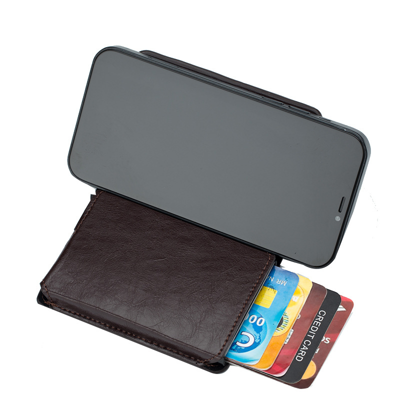 Captain NIU billetera para hombre titular de la tarjeta titular del teléfono móvil dólar estadounidense billetera pequeña retráctil de aleación de aluminio titular de la tarjeta caja de regalo