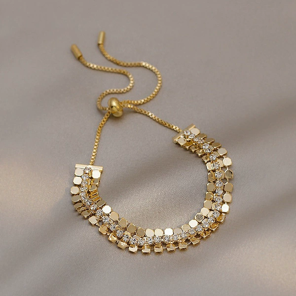 Bracelet, golden nail sequins