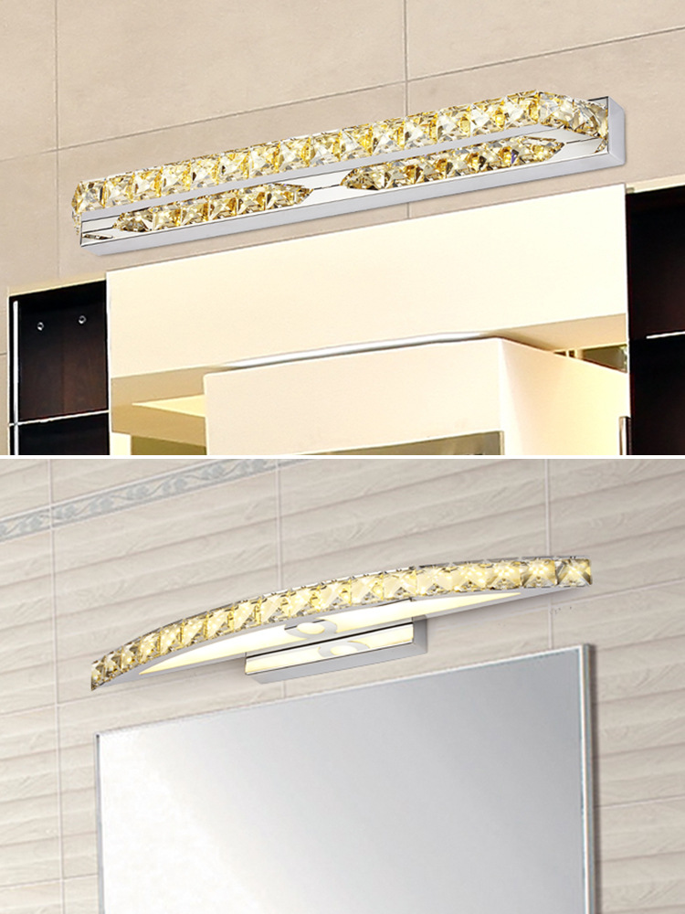 Mirror Headlight Led Bathroom Bathroom Accessible Luxury Crystal Wall Lamp Modern Simple Bathroom Dressing Mirror Light