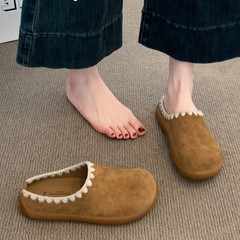 小土豆勃肯鞋女2025新款秋季外穿办公室博肯懒人一脚蹬包头半拖鞋