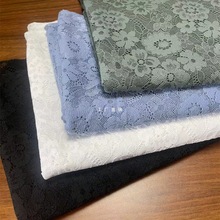 新款进口花边镂空布料连衣裙旗袍白色 灰色弹力柔软t蕾丝面料