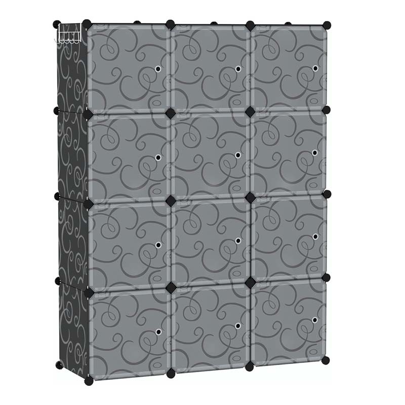 Negro 12 rejillas con puerta