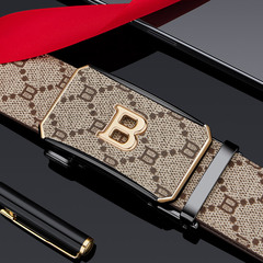 英皇保羅皮帶男士真皮商務時尚腰帶男士字母高檔皮帶男款批發