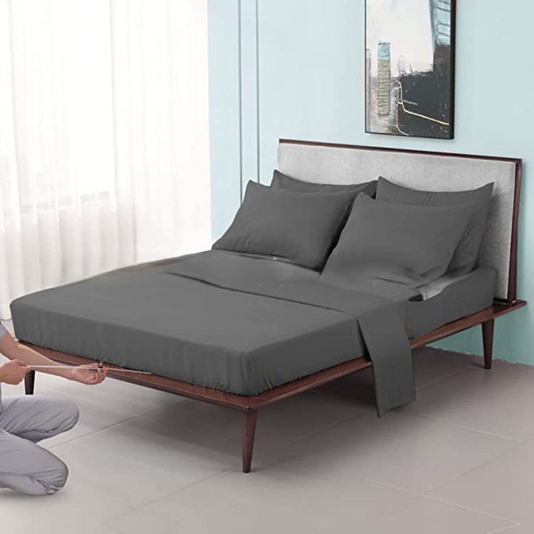 Suministro directo de fábrica nuevo paño cepillado cama de color sólido conjunto de cuatro piezas transfronterizo Amazon