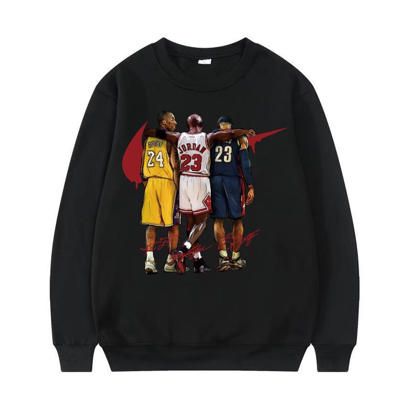 Cross-border unisex crew neck sweatshirt, Lakers Big Three sports fashion top, European size trendy men's jacket