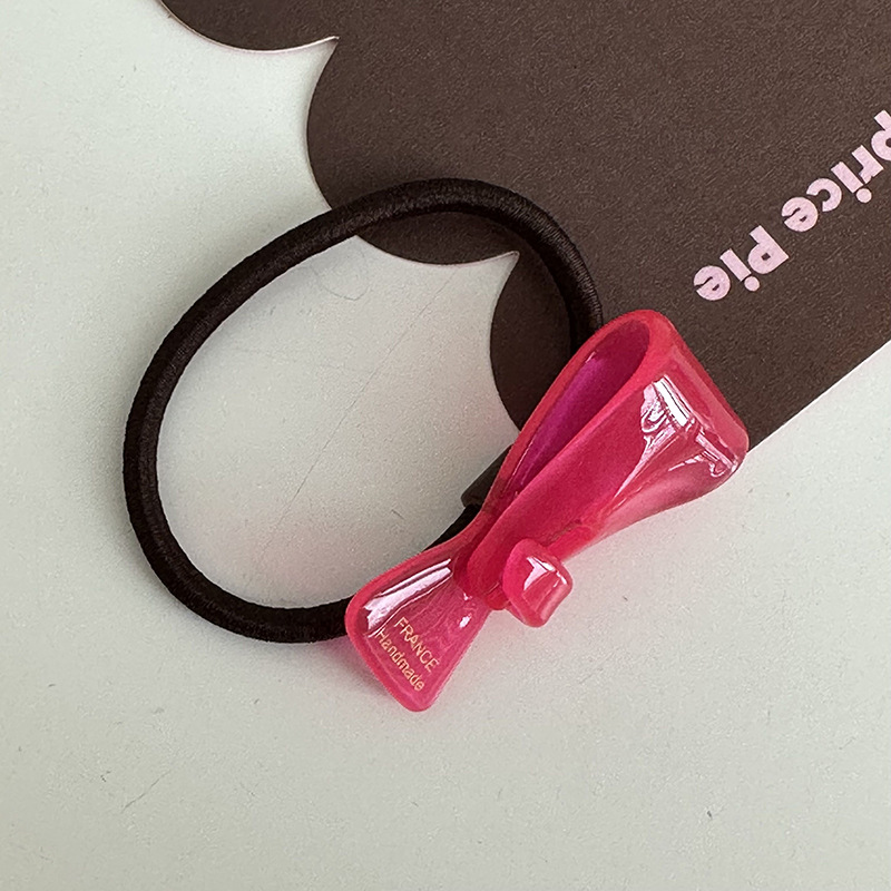 Corda per capelli con fiocco in acetato con texture gelatinosa semi-trasparente, elastico, colore fresco, elastico per capelli di base, accessori per capelli Nuovo_voghion.com