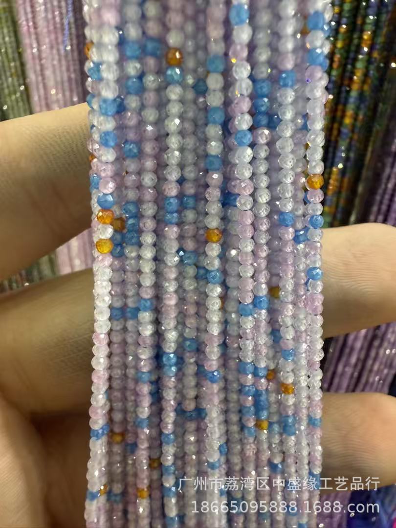 Manufacturer's Direct Sales of 2mm Round Beads, Semi-Finished DIY Loose Beads, Handmade Clothing Spacer Beads, Jewelry Accessories, Source Faceted Zircon