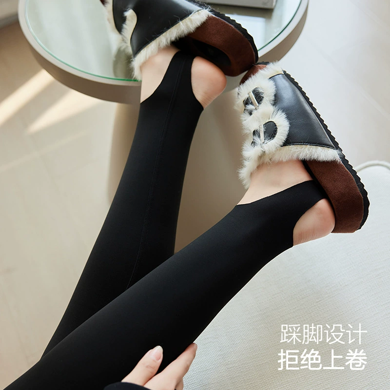 Demi-season fleece shark, leggings, yoga clothing, trousers, high waist, tight