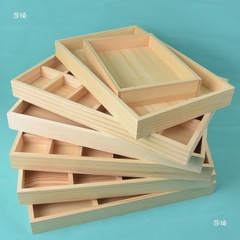 实木展示看货陈列盘松木首饰托盘珠宝木托盘原木色日式风格寿司盘
