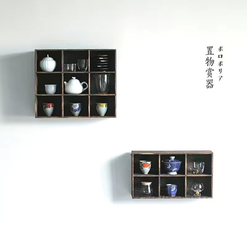 实木茶杯架子茶壶架多宝格茶具博古架手工九宫格收纳架六宫格茶架|undefined
