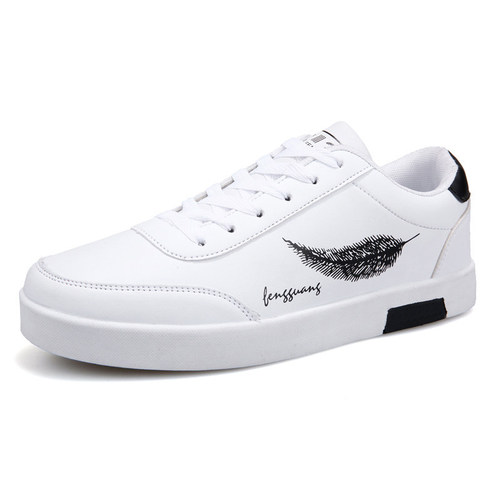 Men's white shoes for spring and autumn, Korean version, trendy platform shoes, men's casual white shoes, PU leather, versatile casual shoes