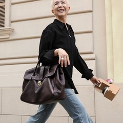 裘真植鞣（胎牛皮）手提公文包百搭高级感真皮复古大容量通勤包包