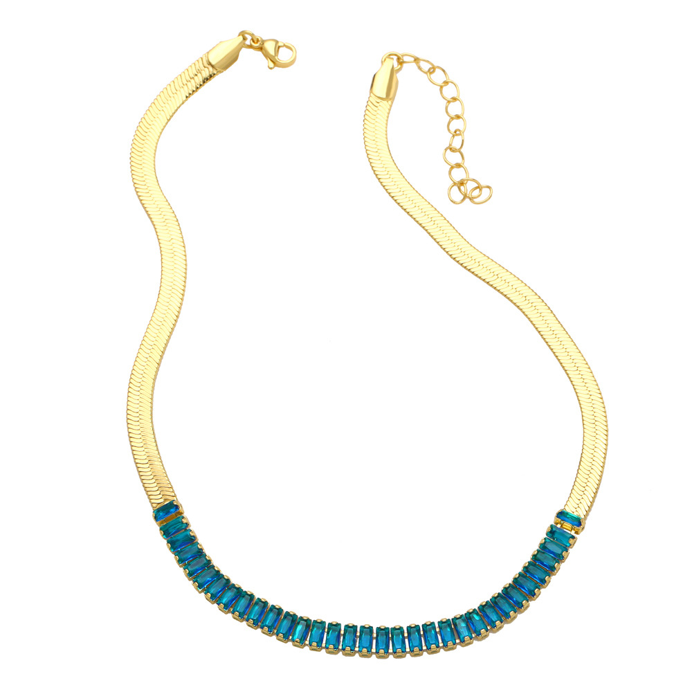 Fashion Copper Geometric Pattern Necklace Daily Zircon Copper Necklaces