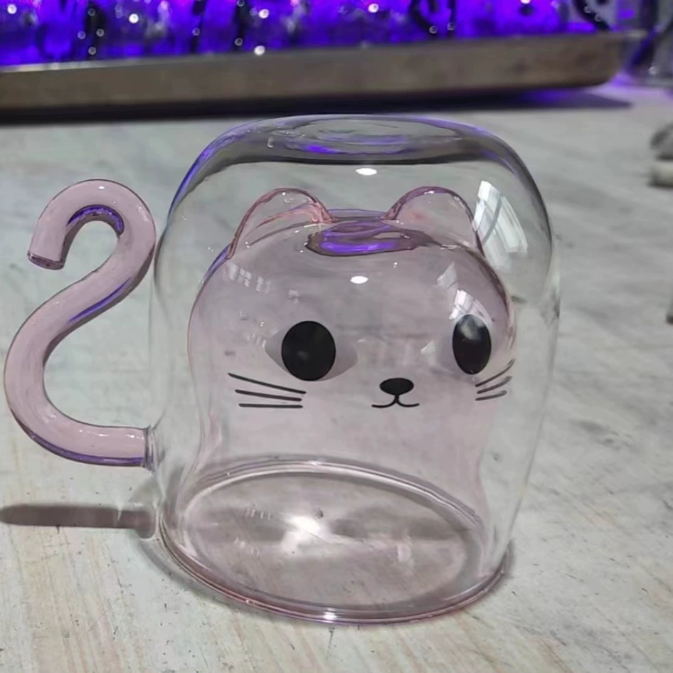 ♔Креативная cat чашка мультфильм чашка для воды милая творческая чашка кофе простая чашка парные стеклянные чашки когти кошки