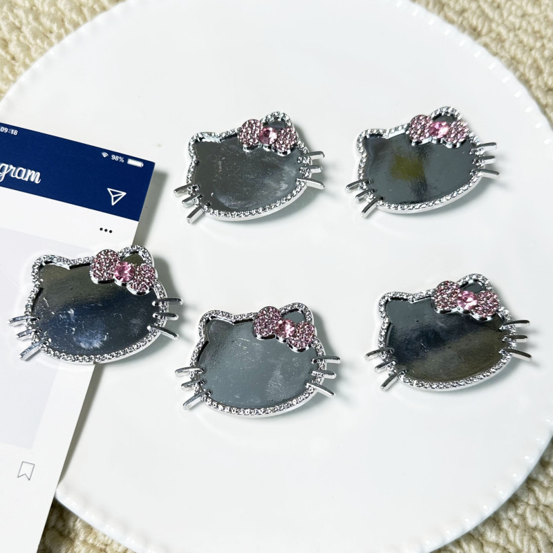 可爱卡通满钻猫咪发夹合金DYI鸭嘴夹 半成品饰品配件diy饰品批发|undefined