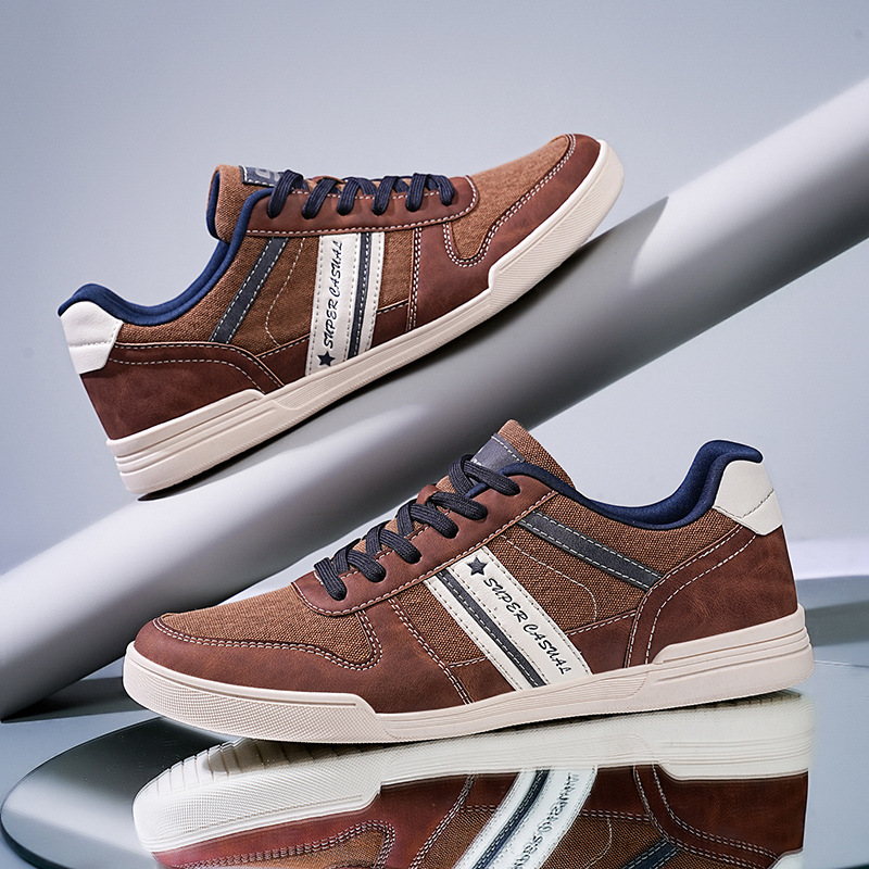 Comercio exterior 48 zapatos casuales de moda de hombre jeans skate zapatos deportivos de altura baja de suela gruesa zapatos de moda británicos