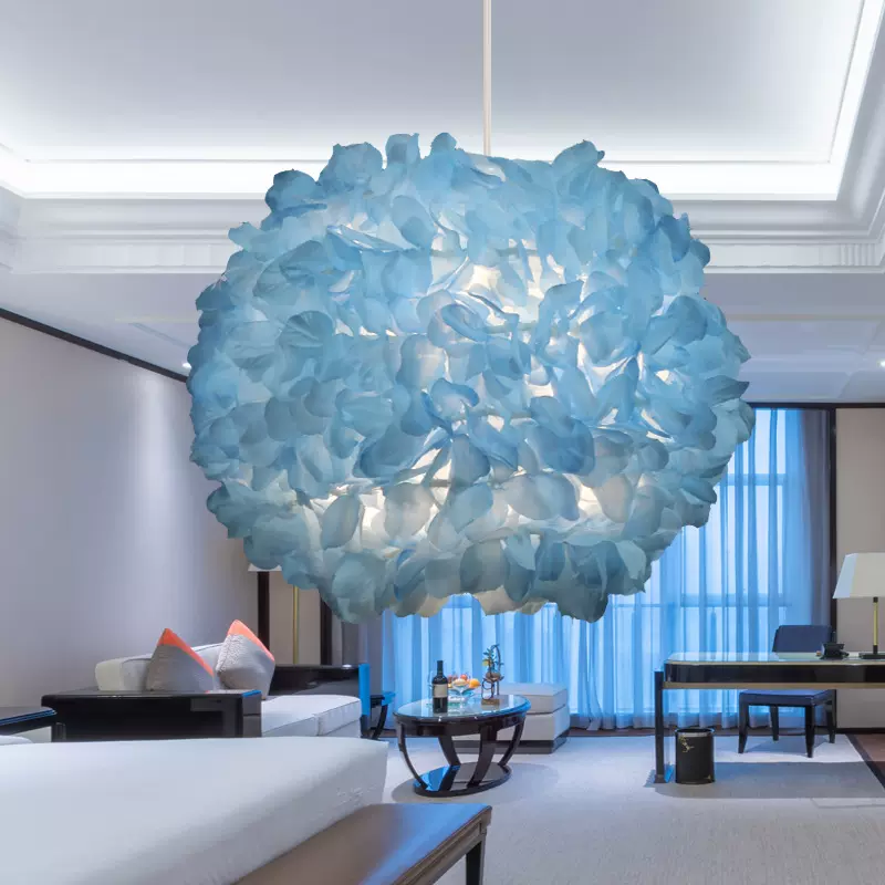 工厂直销创意卧室花朵吊灯外贸电商简约北欧折叠粉色儿童卧室吊灯