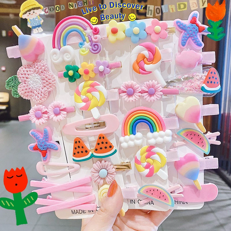 Детская Милая мультяшная заколка для волос Южная Корея ювелирные изделия головной убор принцессы для девочек боковой зажим для маленьких девочек заколка для волос BB Детские аксессуары для волос