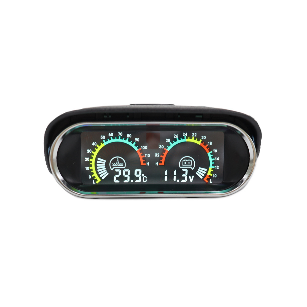 Cross-border best-selling horizontal LCD voltage and water temperature 2-in-1 combination gauge for cars and trucks, 12/24V universal with sensor