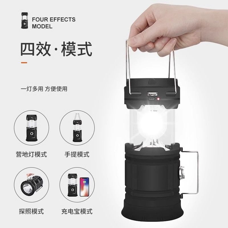 lámpara de emergencia doméstica de larga duración carga apagón solar al aire libre de respaldo iluminación portátil camping lámpara colgante