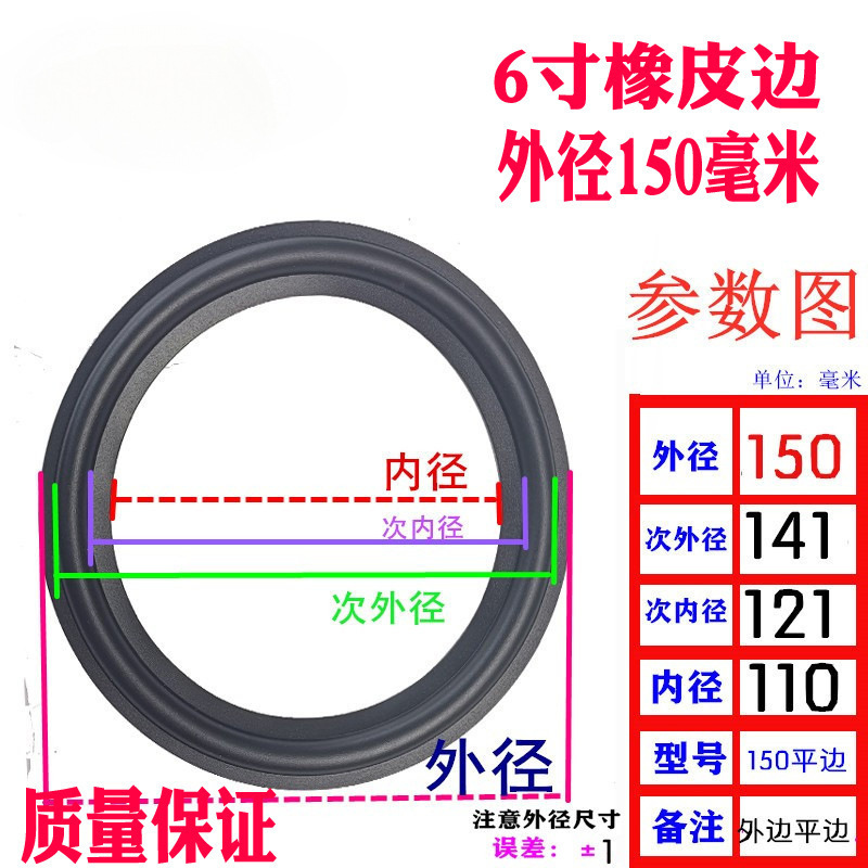 喇叭橡皮边圈3/4/5/6寸8寸10寸12寸音箱扬声器换边配件橡胶边|undefined