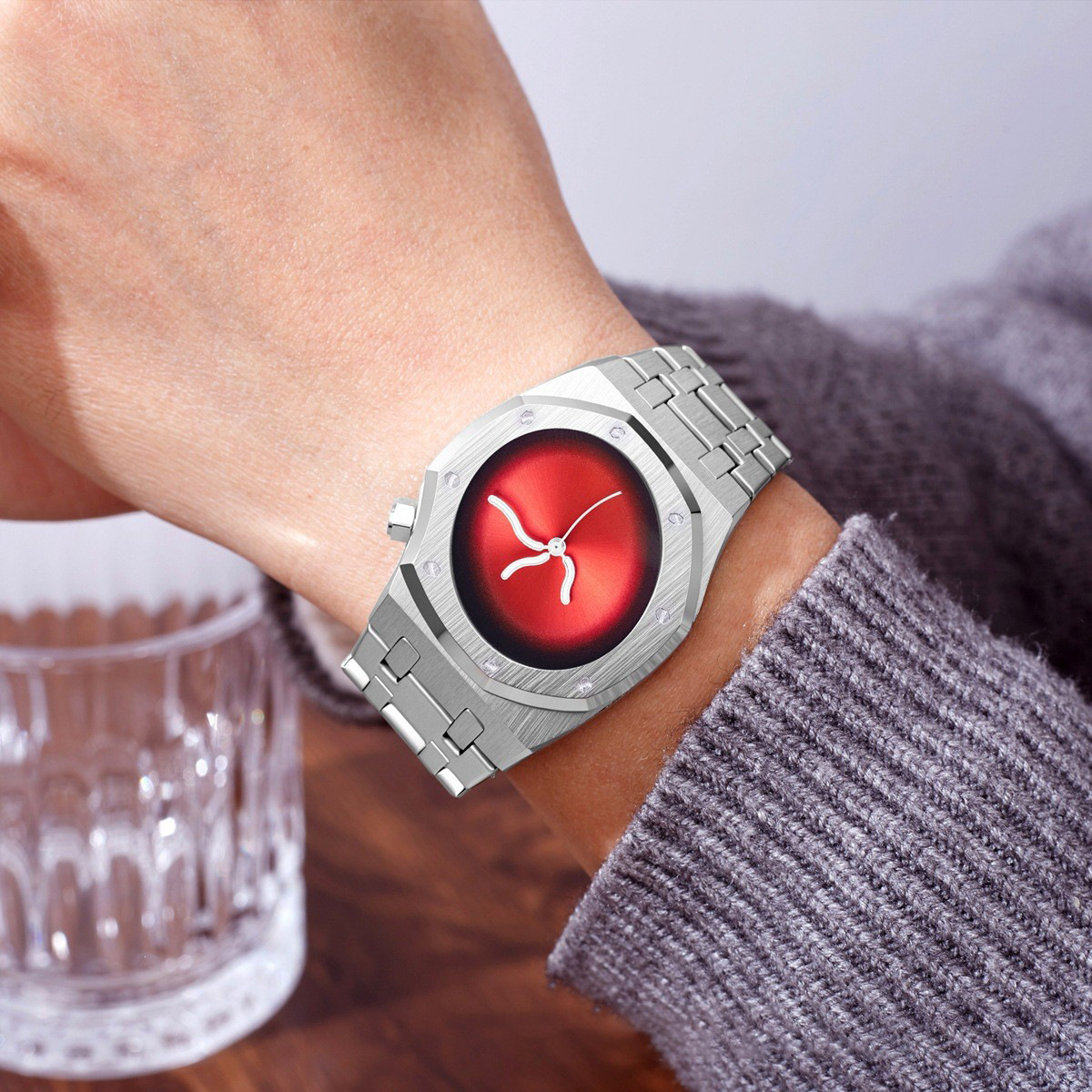 New Octagonal Men's Watch With Original Curves, Simple And Versatile, High Aesthetic Value, Waterproof Steel Band_voghion.com