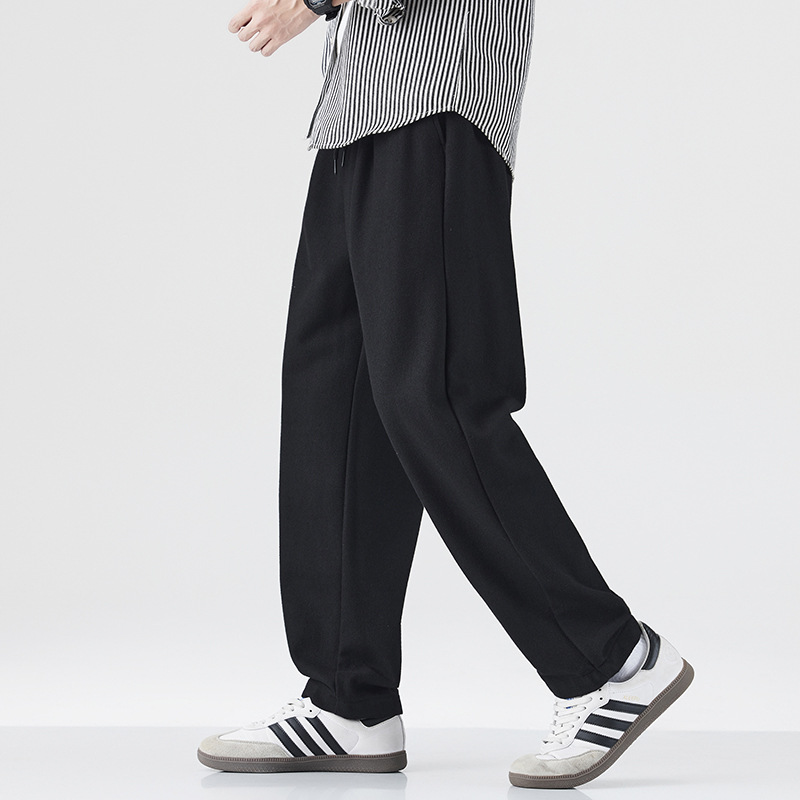 2025 nuevo otoño japonés vintage lana casual pantalones en forma de hombre sueltos estilo americano image 2