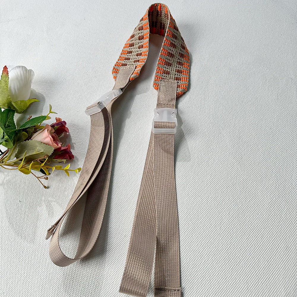 오렌지 자카드 와이드 숄더 스트랩