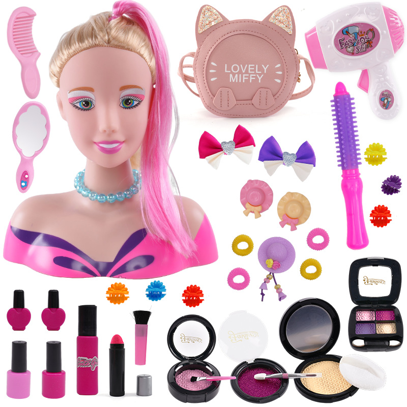 Amazon play House media-longitud traje de muñeca peine pelo puede hacer secador de pelo peluquería modelo de simulación de juguete al por mayor