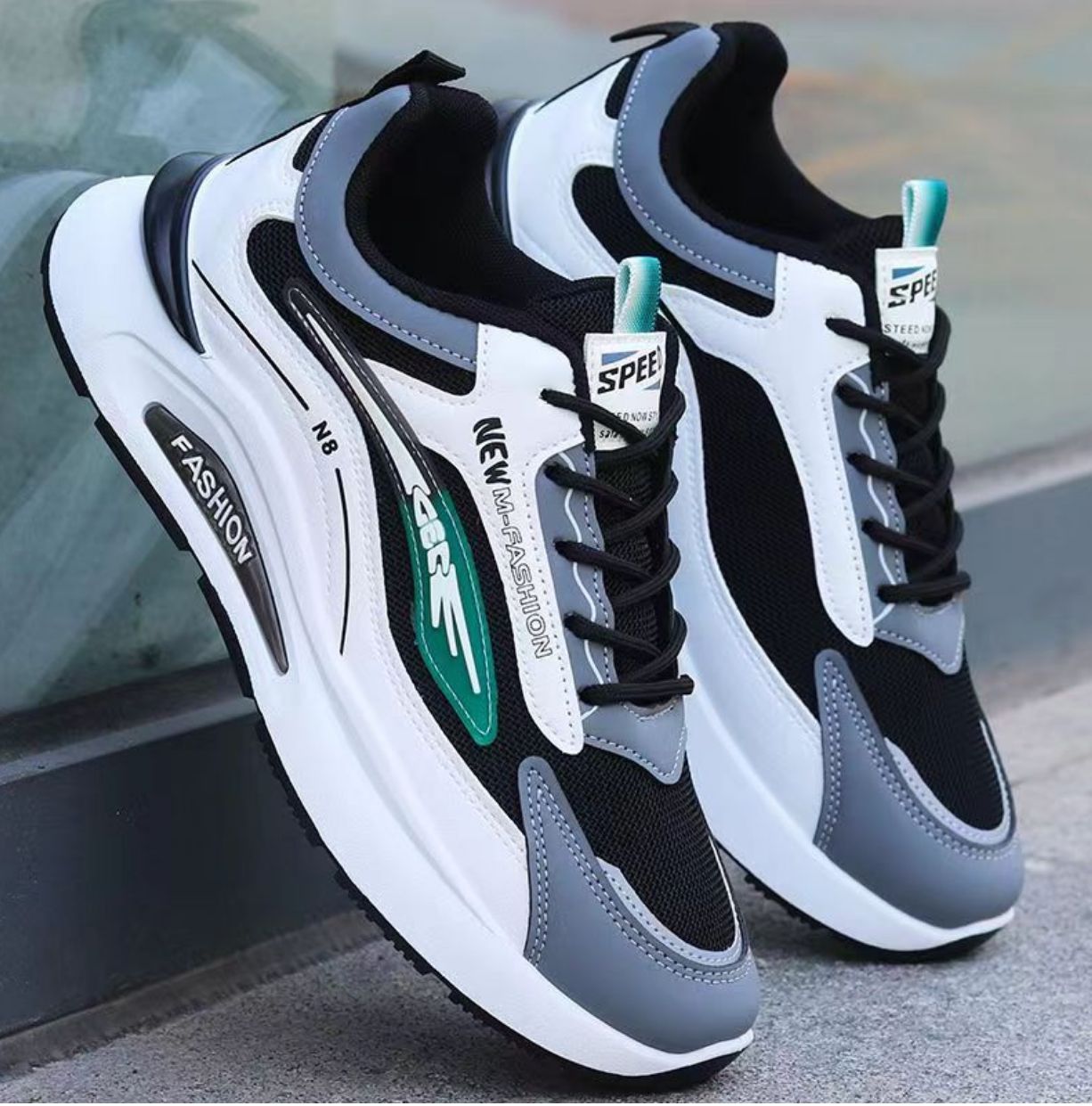 Zapatos de hombre nueva zapatilla de superficie de cuero impermeable zapatos de moda para hombres zapatos casuales ligeros versátiles zapatos de correr antideslizantes de fondo suave para hombres