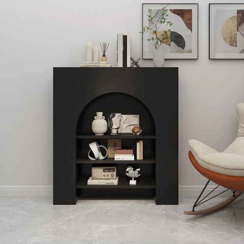 French ins cream style living room decoration cabinet fireplace white display entrance cabinet cave internet celebrity shelf simple