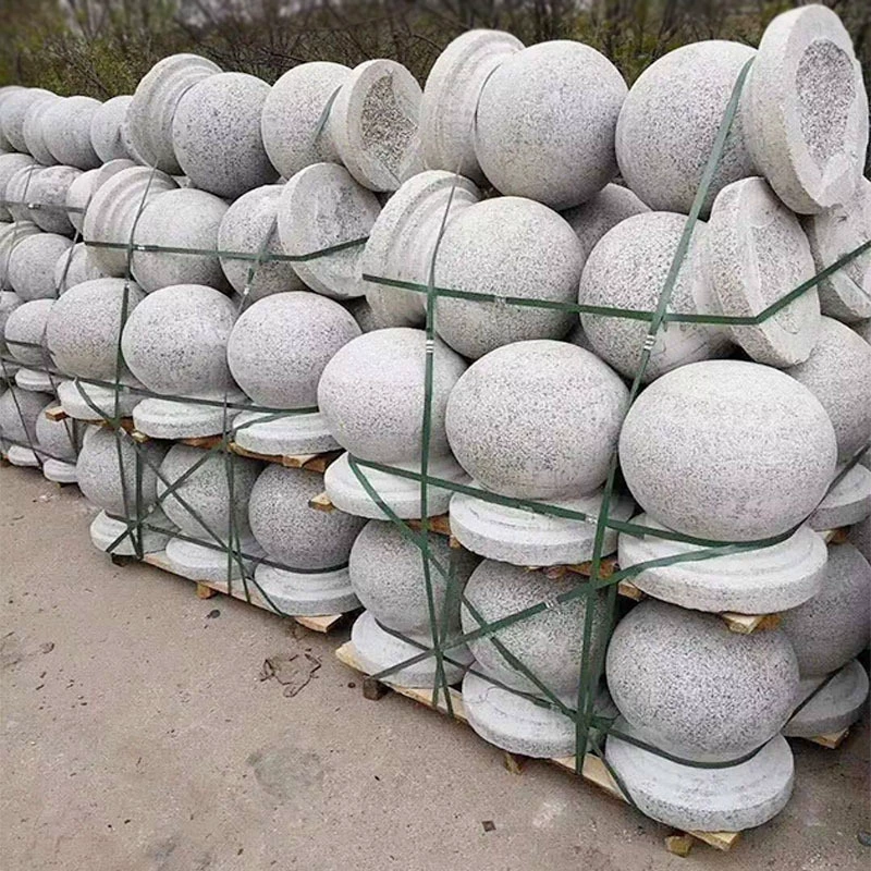 Гранитный автомобильный блок каменный шар Баррикада гранит кунжут серый квадратный изоляционный камень шаровые ворота Пирс резьба по камню