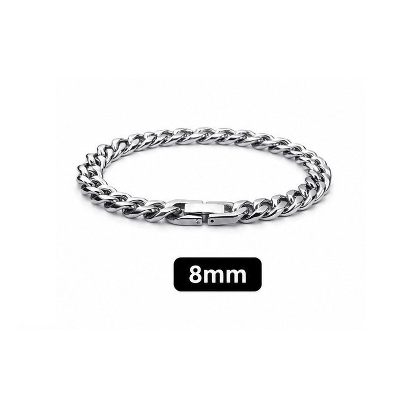 Corrente de moagem redonda criptografada com 8 mm de largura / Comprimento 17cm