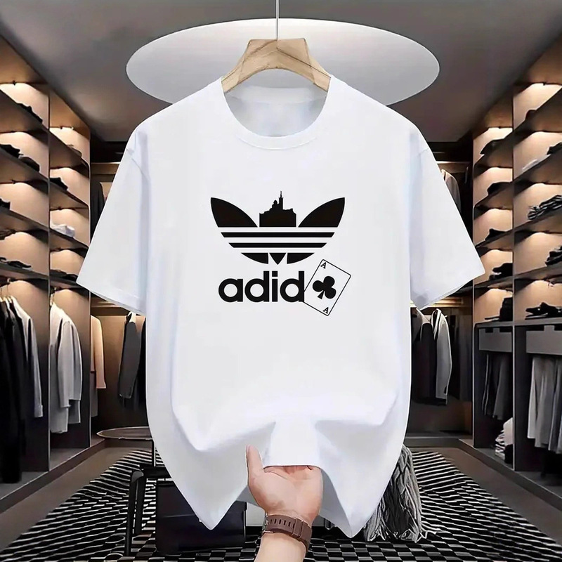 Cross-Border Export Summer New Short-Sleeved T-Shirt Clover Fashion Printed Casual Round Neck Mesh Top T-Shirt