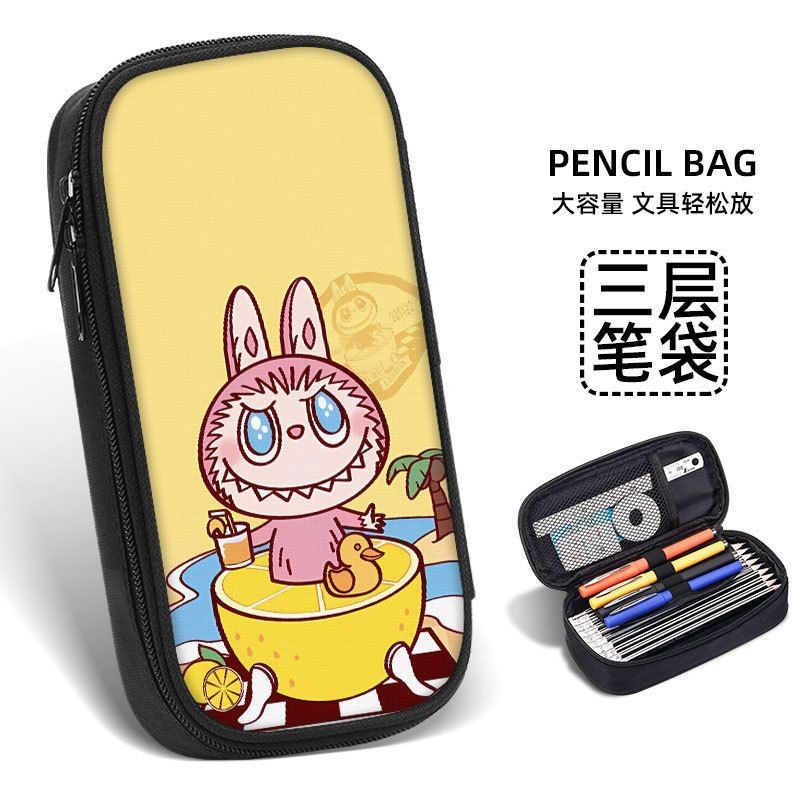 labubu rabu extraña bolsas de lápiz para estudiantes de primaria y media gran capacidad caja de papelería para niños y nichos bolsas de lápiz para niños y nichos