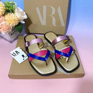 Cross-border exclusive red hardware buckle ladies slippers fashion summer sandals