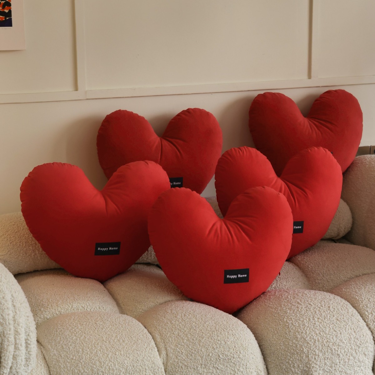 红色爱心母亲节抱枕喜字结婚抱枕新婚床头客厅沙发靠垫婚礼摆件