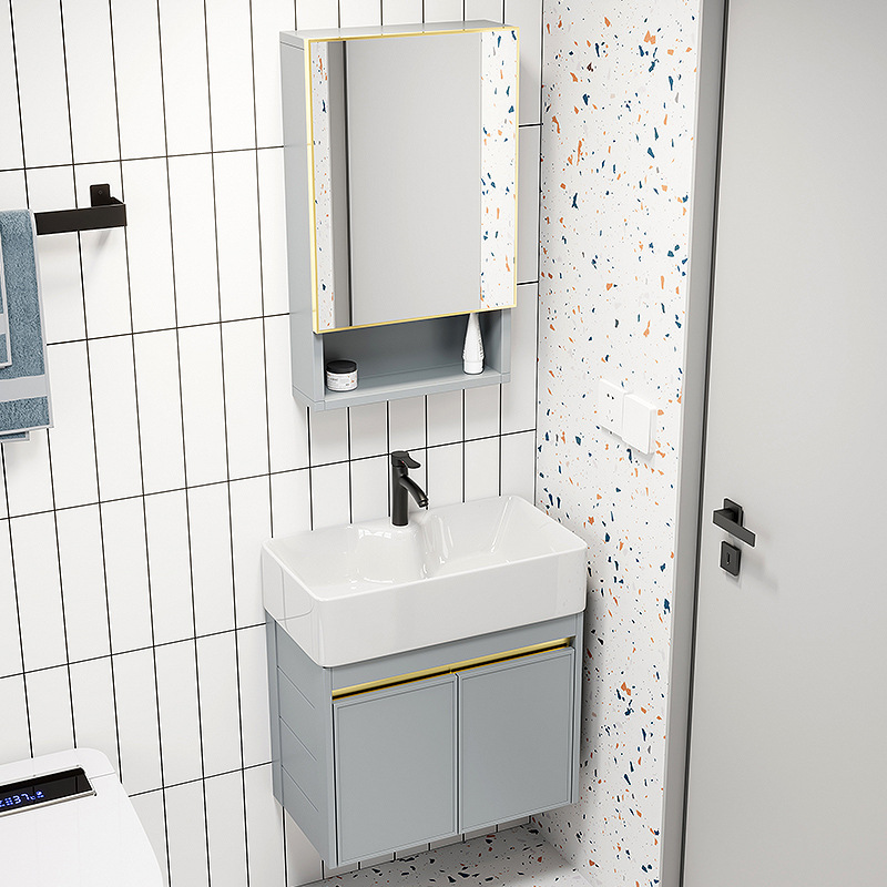 Apartamento pequeño hogar montado en la pared lavabo combinación balcón ultra estrecho tamaño pequeño lavabo cuarto de baño mesa de lavado