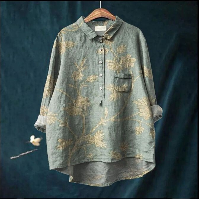 Cross-Border 2025 Summer Women's New Independent Station Loose Printed Round Neck Casual Women's Shirt